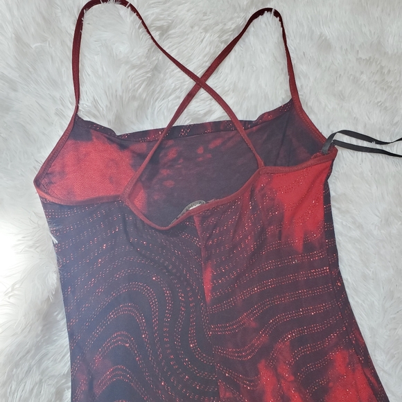 RAMPAGE Y2K RED & BLACK SPARKLY HI/LOW EVENING DRESS! - Picture 15 of 16